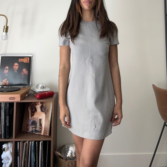 Glamour Dresses & Skirts - Glamour Dress Mini Short Sleeve Sheath Casual Workwear Gray Dress M